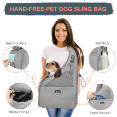Lukovee dog sling buckle closures with safety hook for secure outings