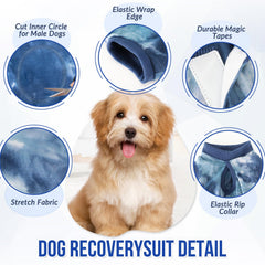Lukovee Recovery Suit for Dogs with adjustable back strap for a precise fit.
