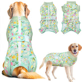 Lukovee Recovery Suit with back zipper enables easy wearing for post-surgery dog care