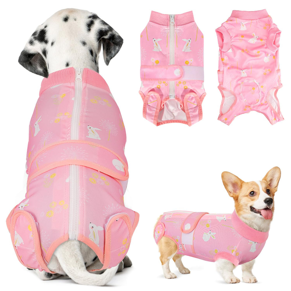 Lukovee Recovery Suit for Dogs, back zipper eases wear during post-surgery care