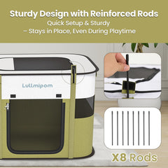Lullmipom two-section interior layout supports feeding resting and play