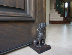 Lulu Decor dog door stopper base with rubber-bottom indicating floor protection.