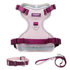 LULUPET no-pull harness pink small, front view for comfortable, controlled walks