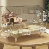 LummiPlay 8-in-1 acrylic hamster cage wide-view aids easy monitoring and interaction.