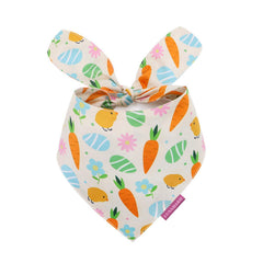 LunaMarie luxury pet bandana Easter Garden print, medium size, stylish everyday wear.