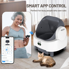 LUODIER self-cleaning litter box safety sensors pause for cat safety