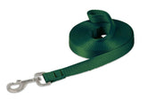 LupinePet Basics 3-4 green training lead close-up showing durable stitching for long training sessions