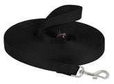 LupinePet Basics 30ft training lead in black for distance training and exploration.
