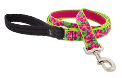 LupinePet dog leash 6-foot Petunias wide showcases length for controlled walks.