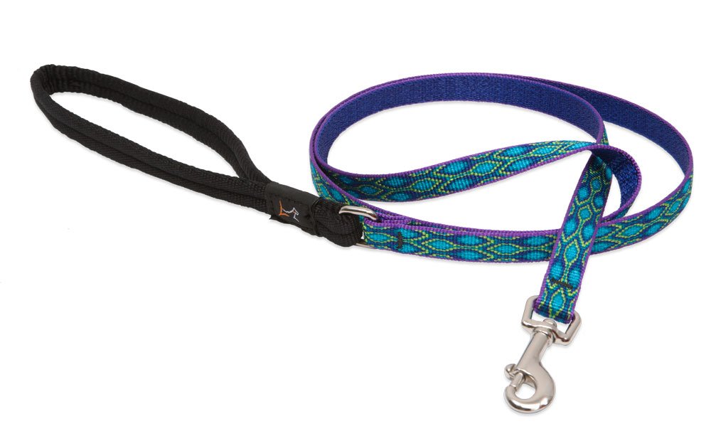 LupinePet Rain Song leash padded-handle-closeup demonstrates comfortable grip for long walks.