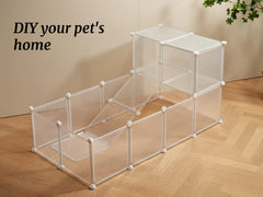 LURIVA transparent playpen demonstrates 24-panel modularity for flexible layouts.