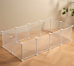 LURIVA transparent playpen assembly view shows easy setup and portability.