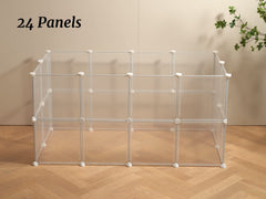 LURIVA transparent playpen outdoor use with clear sightlines for monitoring.