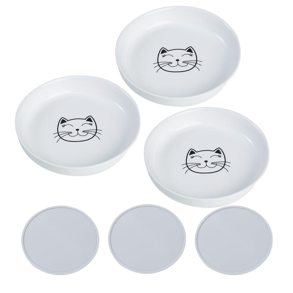 Lusifaco shallow cat bowls, 5-9 inch wide, whisker-friendly dining.