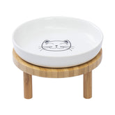 Lusifaco shallow elevated cat bowls 5.9-inch wide for indoor cats, comfortable feeding height