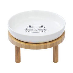 Lusifaco shallow elevated cat bowls 5.9-inch wide for indoor cats, comfortable feeding height