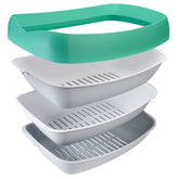 Luuup litter box with 3-sifting trays for easy waste separation and cleaner floors.