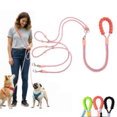 Luvfunaire hands-free leash crossbody setup enables hands-free walks while shopping.