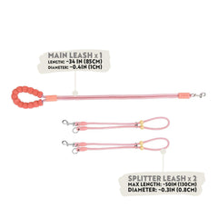 Luvfunaire hands-free leash slider adjustment highlights quick length change for relaxed strolls.