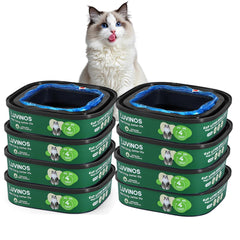Luvinos cat litter refill bags 28ft 8-pack for easy replacement