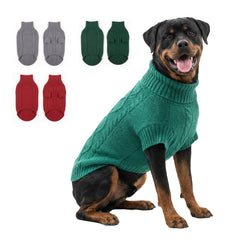 LUVMOJO dog sweater in wine red keeps large dogs warm during chilly walks.