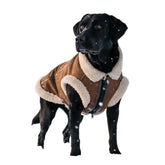 LUVMOJO retro aviator jacket coffee XXL with cozy faux leather exterior for cold walks.