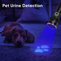 LUXNOVAQ UV Flashlight with 5000mAh battery powers long outdoor sessions.