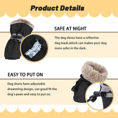 LUZGAT dog snow boots anti-slip soles provide stability on slick floors.