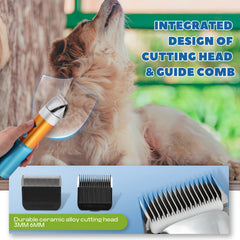LuzRise dog clippers 3mm detachable blade for precise trimming length