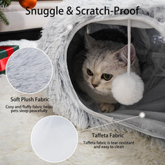 LVUVXVAV cat tunnel bed folded flat for compact storage and easy cleaning.