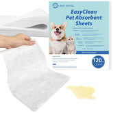 L&W BROS Easy Clean sheets overview for quick, mess-free pet cleanup on hard floors.
