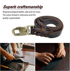 LWBMG leather dog leash 360° lock head clasp ensures secure control.
