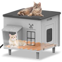 Lxheir Tepoal outdoor cat house exterior shows weatherproof shelter for harsh weather