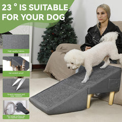 LY dog ramp bed-access demonstrates easy bed entry for dogs and cats.