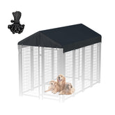 LYBOSH outdoor dog kennel cover 8x4 front view shows durable 900D fabric and secure fit.