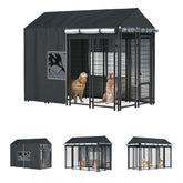 LYBOSH outdoor dog kennel cover front view shows full-coverage protection for weather.