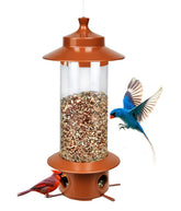 LYKENTOR squirrel-proof feeder with rust roof for durable outdoor use attracting birds