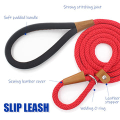Lynxking slip lead 2in-1-design enables quick on-off transitions during training.