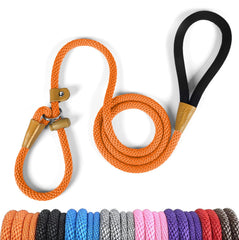 Lynxking slip lead 6ft adjustable loop demonstrates quick on/off training for medium to large dogs