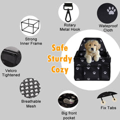Lyricalife Puppy Car Seat showcases washable fabric for easy cleanup after adventures.