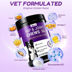 Lysimi dog joint chews soft chicken flavor close-up for easy consumption.