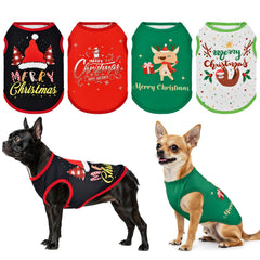 LyssKMK 4-pack Christmas dog shirts shown for festive photos.