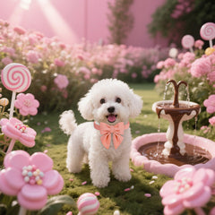M MACA BATES candy pink collar showcases soft cotton comfort and gentle fit.