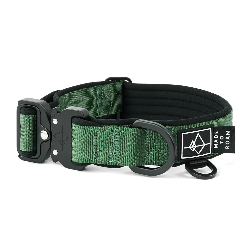 MADE TO ROAM Comfort Collar padding close-up showing ultra-soft neoprene padding for comfort.