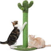 MADE4PETS 34-inch cactus scratching post in green keeps claws away from furniture