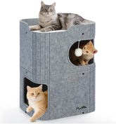 Made4Pets cat house 2-storey cube bed shows a cozy indoor hideaway for naps and play
