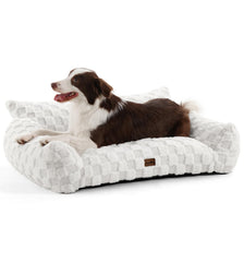 MADE 4 PETS dog couch bed with soft faux fur; plush comfort for cozy naps.