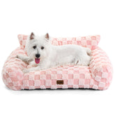 MADE 4 PETS indoor couch bed pink medium front view for cozy lounging