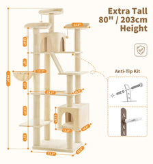 MADE 4 PETS tall cat tree middle perch provides multi-level lounging for curious cats