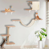 MADNIU cat wall shelves solid wood beige show sturdy vertical space for climbing